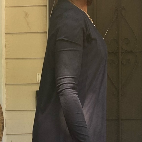 Black Ribbed Kimono Shrug Coverup Jacket Wrap - Picture 6 of 6